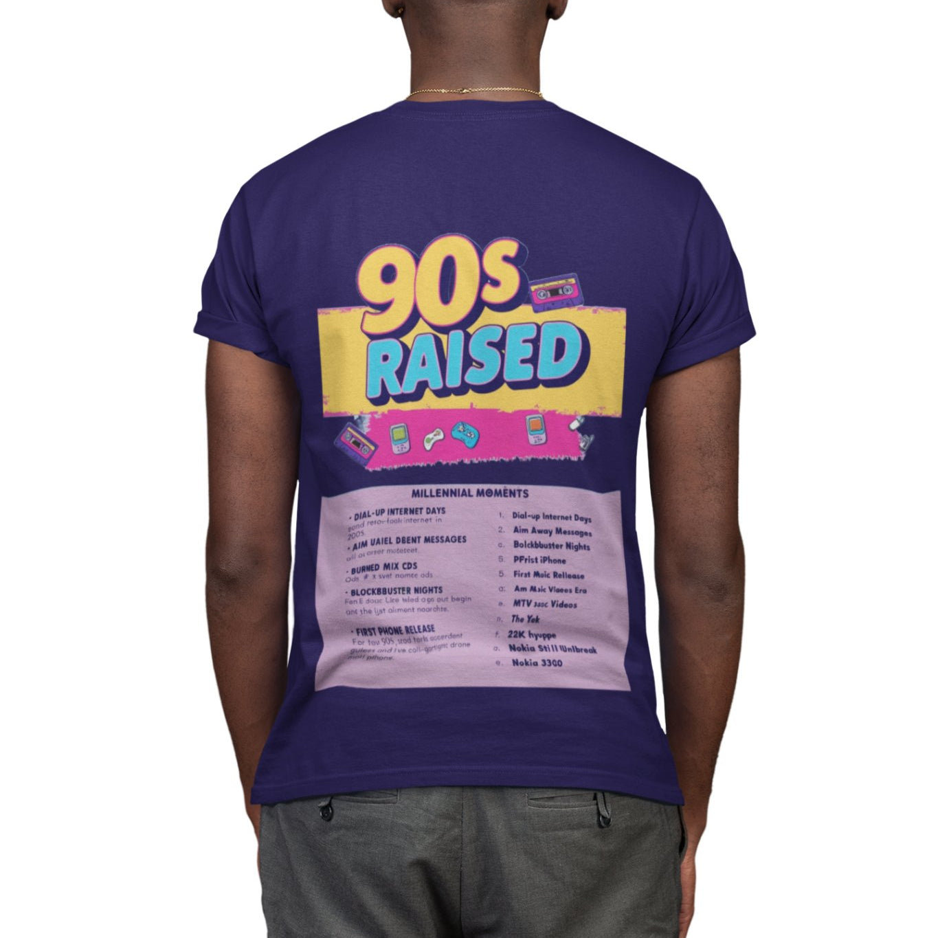 90s Raised Men’s Graphic Tee - Retro Streetwear Fashion | Throwback to the 90s - Threadster World