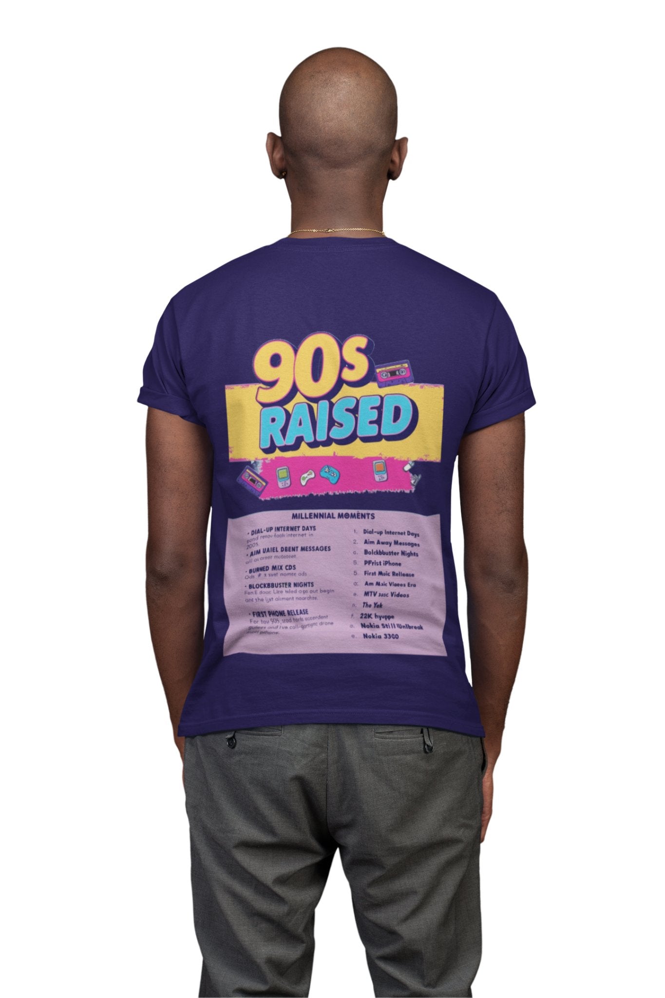 90s Raised Men’s Graphic Tee - Retro Streetwear Fashion | Throwback to the 90s - Threadster World