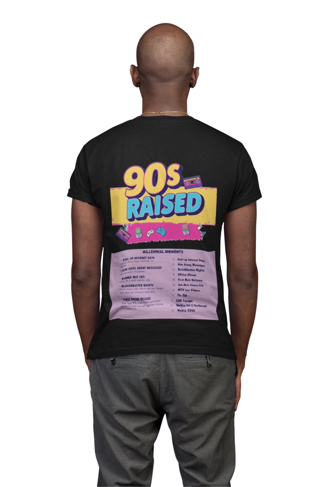 90s Raised Men’s Graphic Tee - Retro Streetwear Fashion | Throwback to the 90s - Threadster World