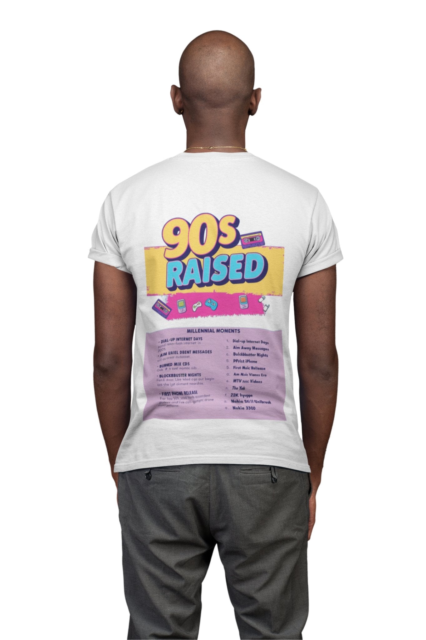 90s Raised Men’s Graphic Tee - Retro Streetwear Fashion | Throwback to the 90s - Threadster World