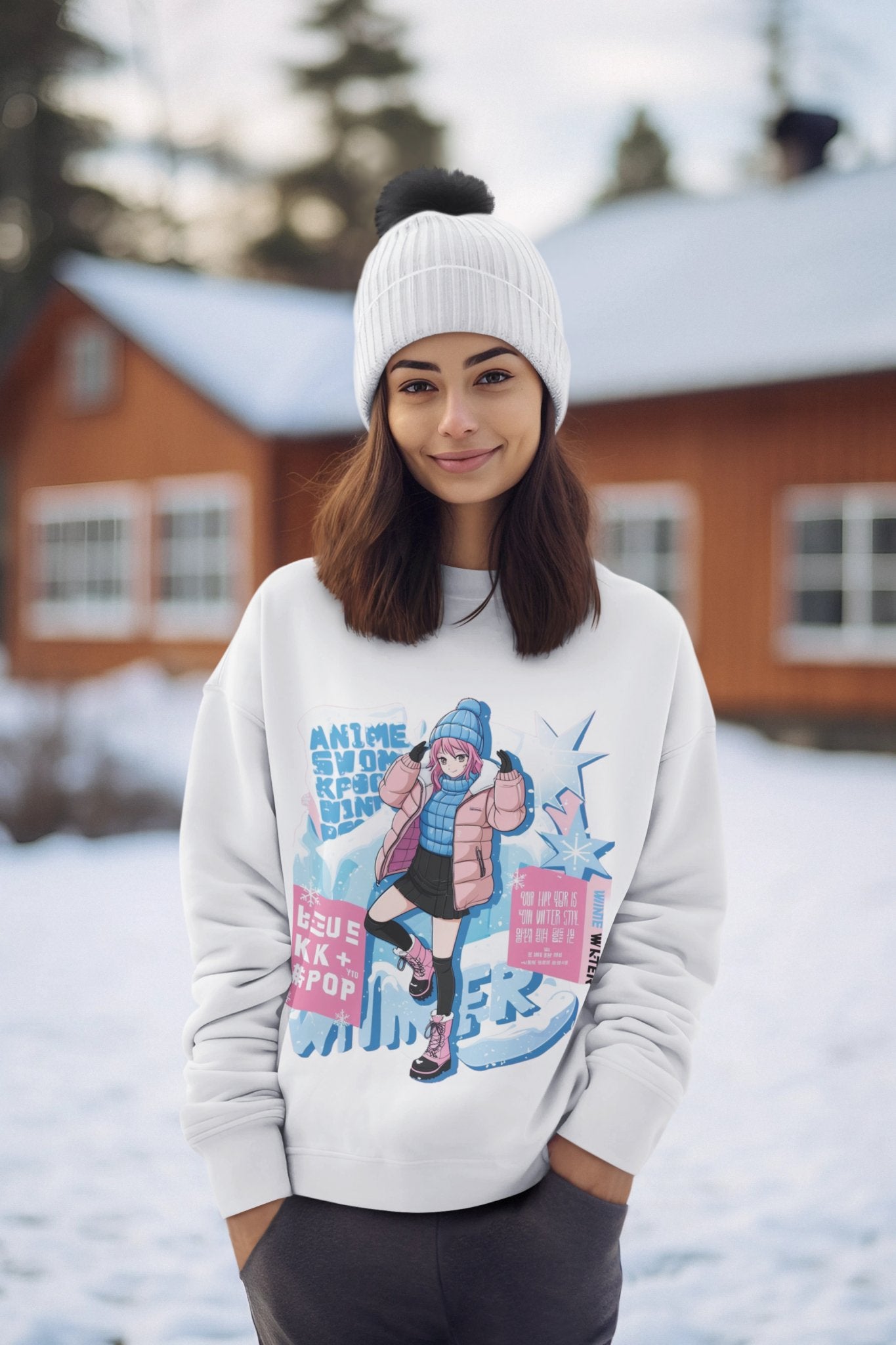 Anime Aesthetic Women's Winter Sweatshirt - Cozy & Cool - Threadster World