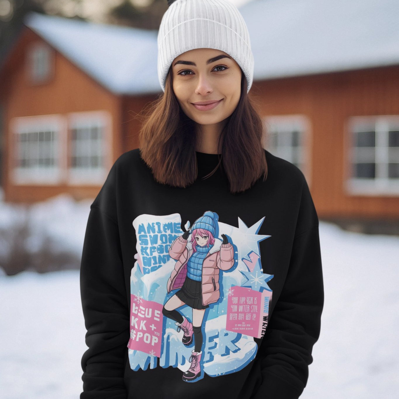 Anime Aesthetic Women's Winter Sweatshirt - Cozy & Cool - Threadster World