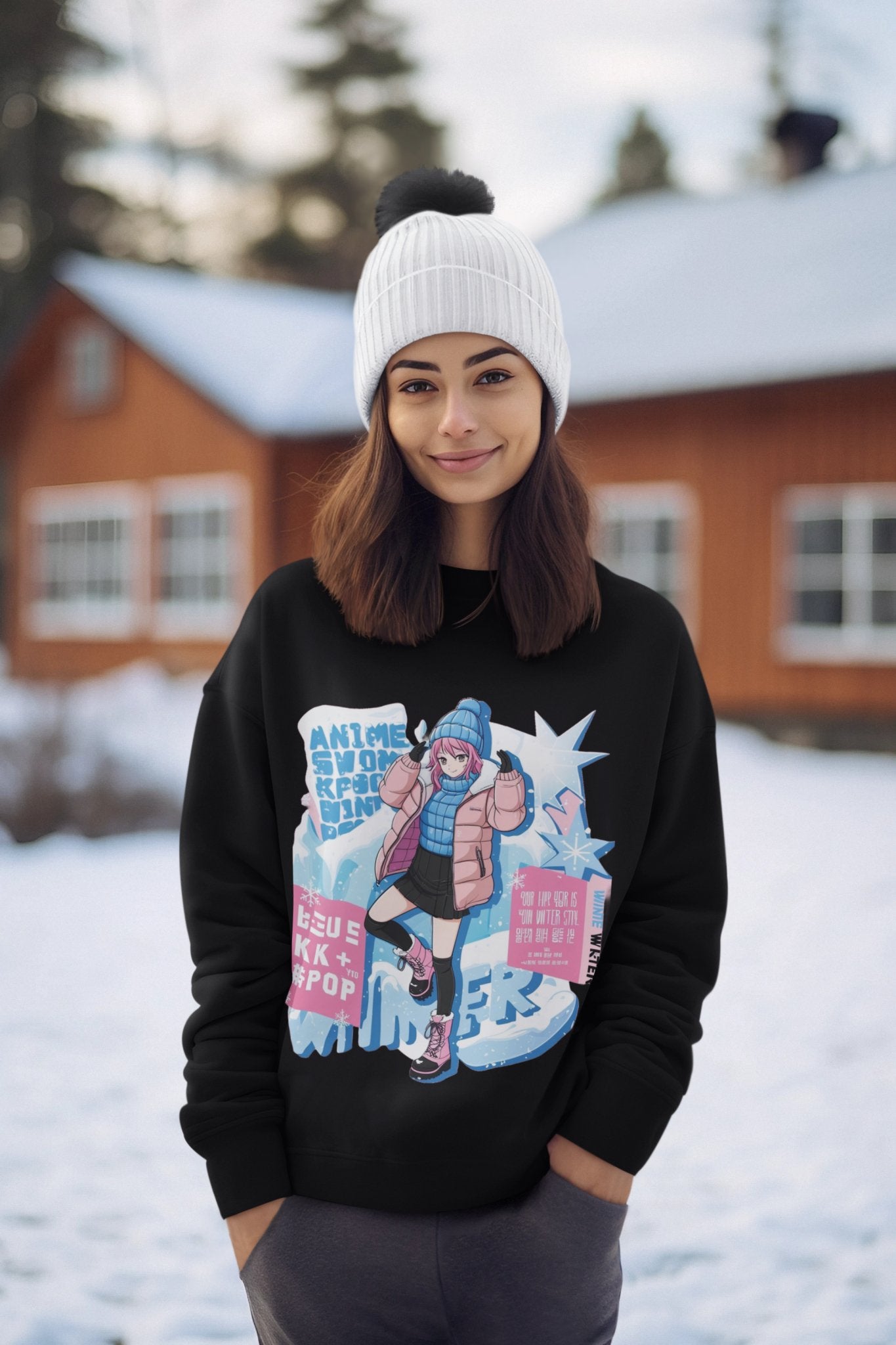 Anime Aesthetic Women's Winter Sweatshirt - Cozy & Cool - Threadster World