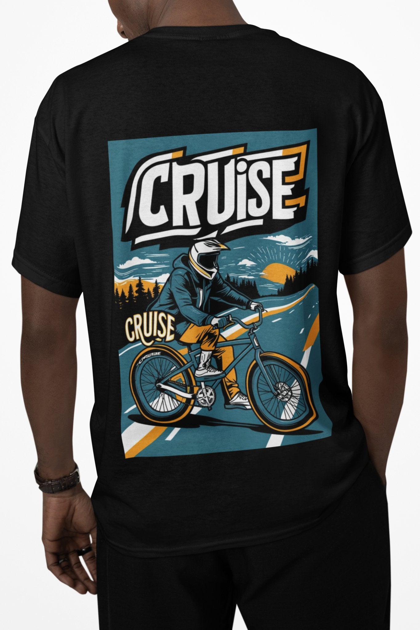 CRUISE Men's Biker Tee - Scenic Road Bike Graphic Shirt | Adventure Streetwear - Threadster World