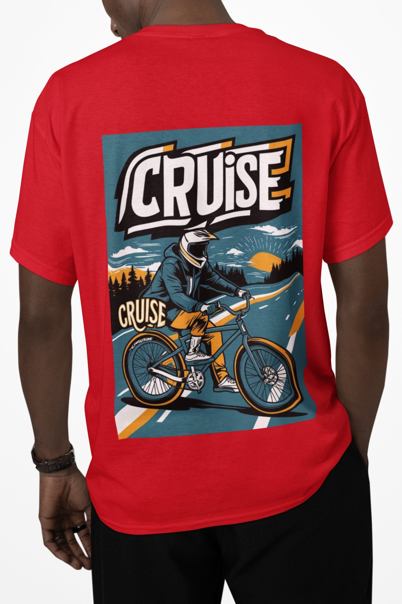 CRUISE Men's Biker Tee - Scenic Road Bike Graphic Shirt | Adventure Streetwear - Threadster World