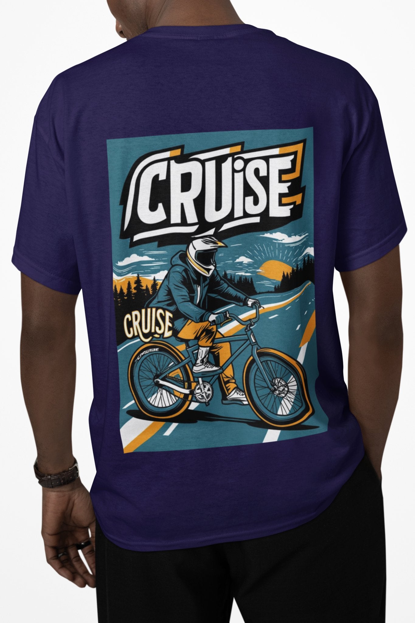 CRUISE Men's Biker Tee - Scenic Road Bike Graphic Shirt | Adventure Streetwear - Threadster World