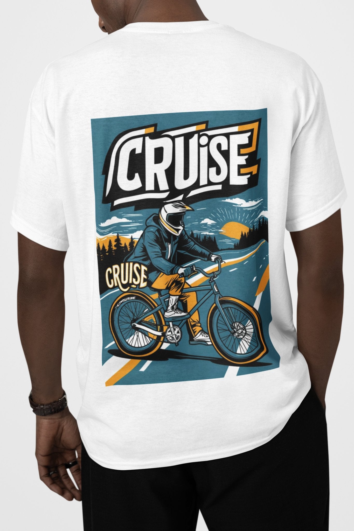 CRUISE Men's Biker Tee - Scenic Road Bike Graphic Shirt | Adventure Streetwear - Threadster World