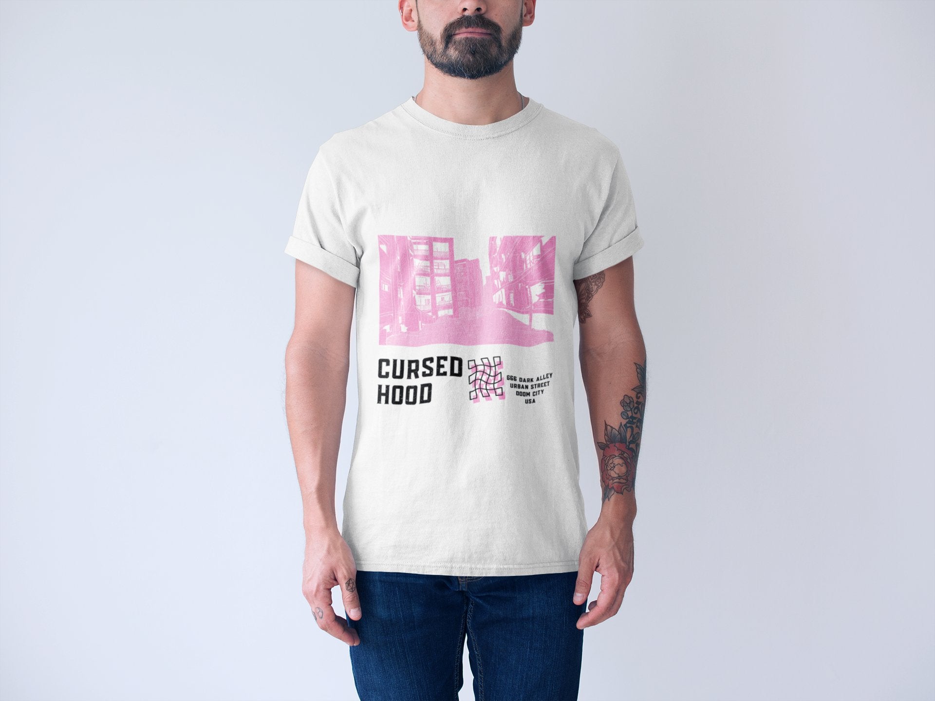 Cursed Hood Men's Tee - Embrace Urban Mystery in Style - Threadster World