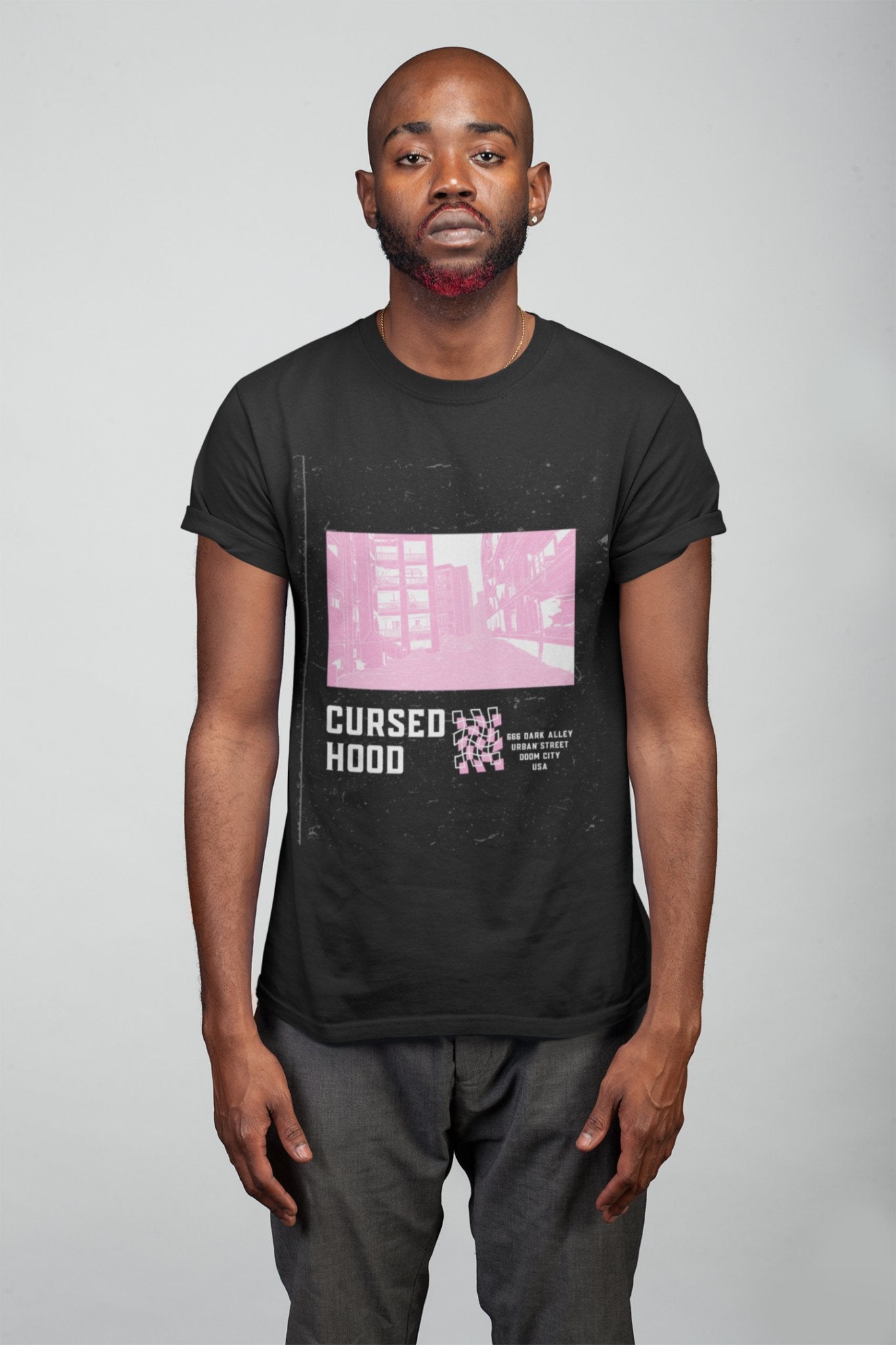 Cursed Hood Men's Tee - Embrace Urban Mystery in Style - Threadster World