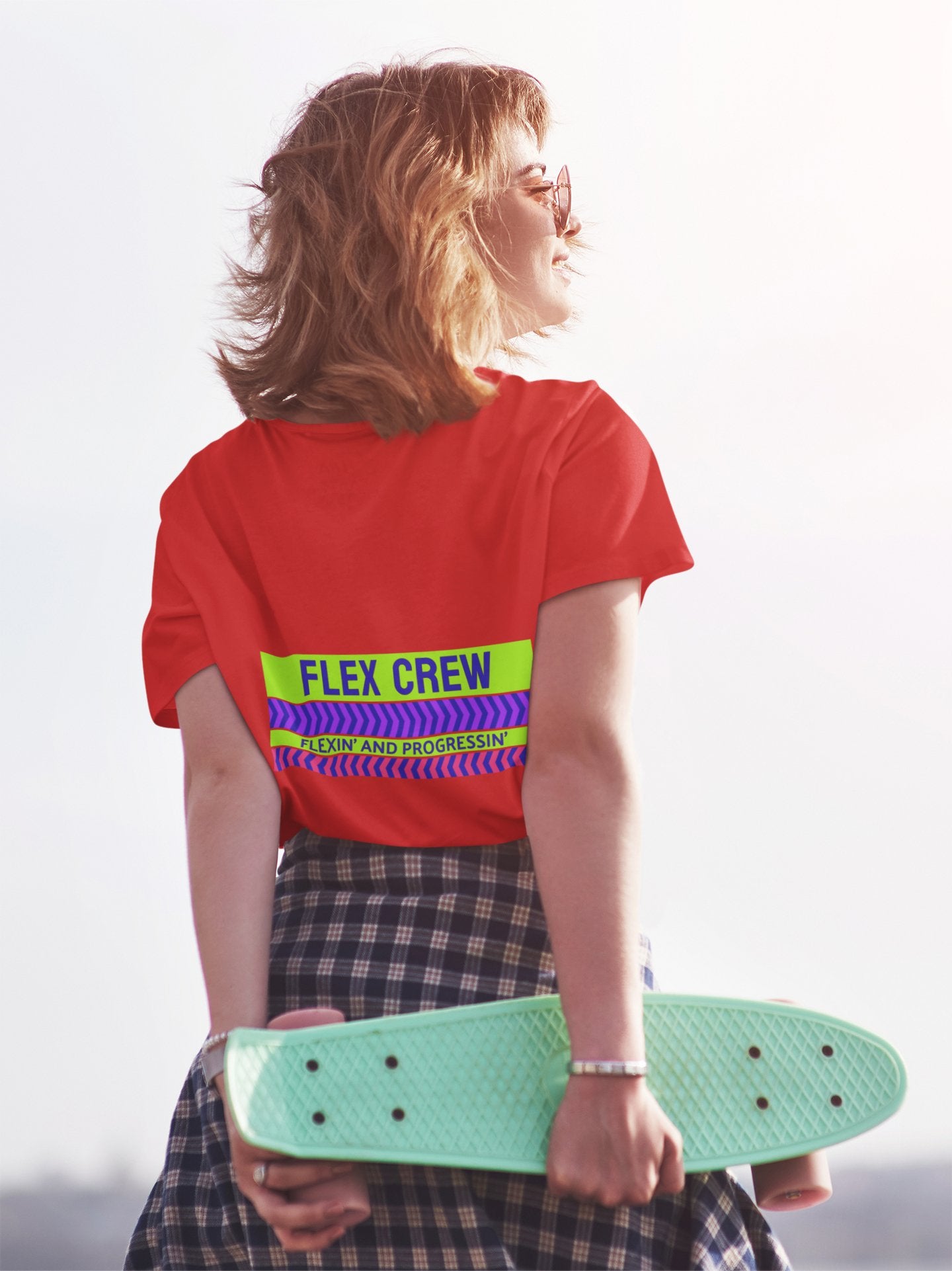 FLEX CREW Women's Tee – Flexing and Progressing | Regular Round Neck - Threadster World