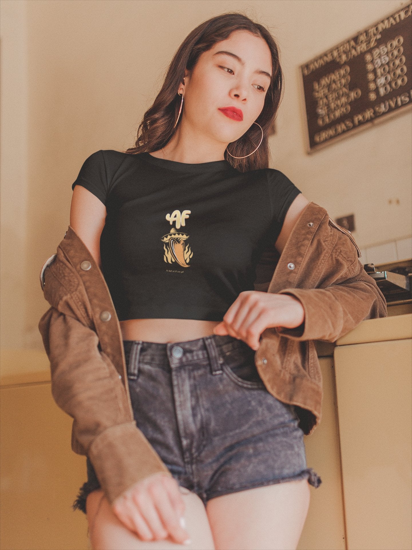 Hot AF Crop Top - Spice Up Your Style with Chili Pepper Vibes - Threadster World