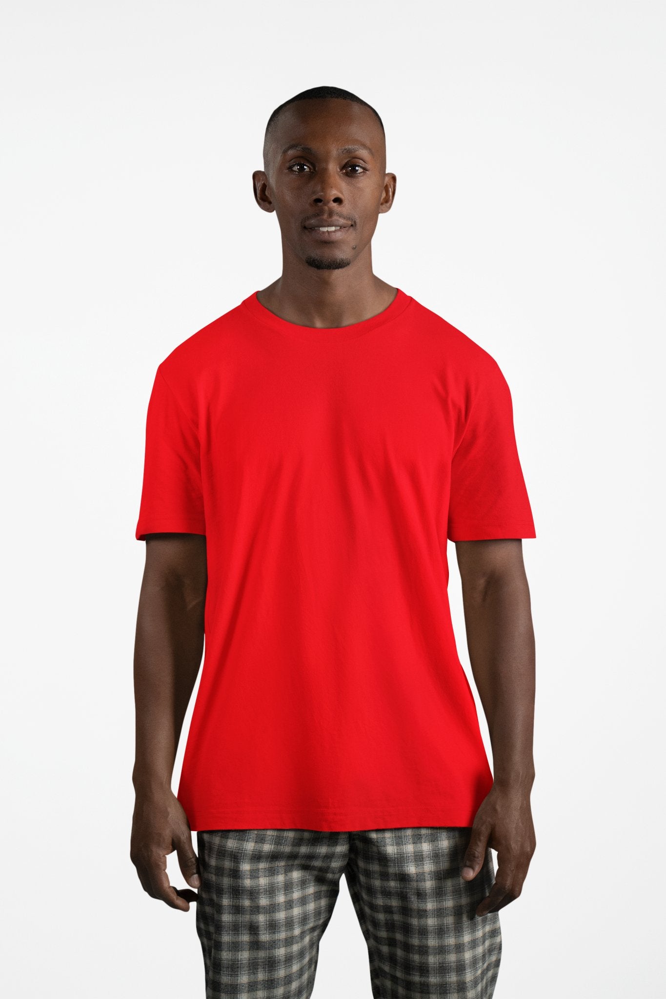 Hot Red Here Round Neck Tee - Threadster World