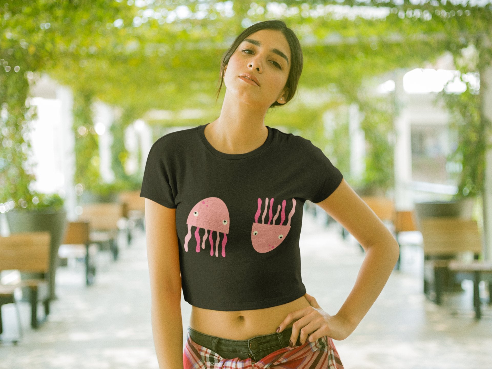 Jellyfish Crop top | Unique Marine-Inspired Fashion - Threadster World