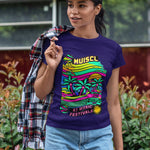 MUISCL At Music Festivals Women's Tee | Vibrant Festival Fashion - Threadster World