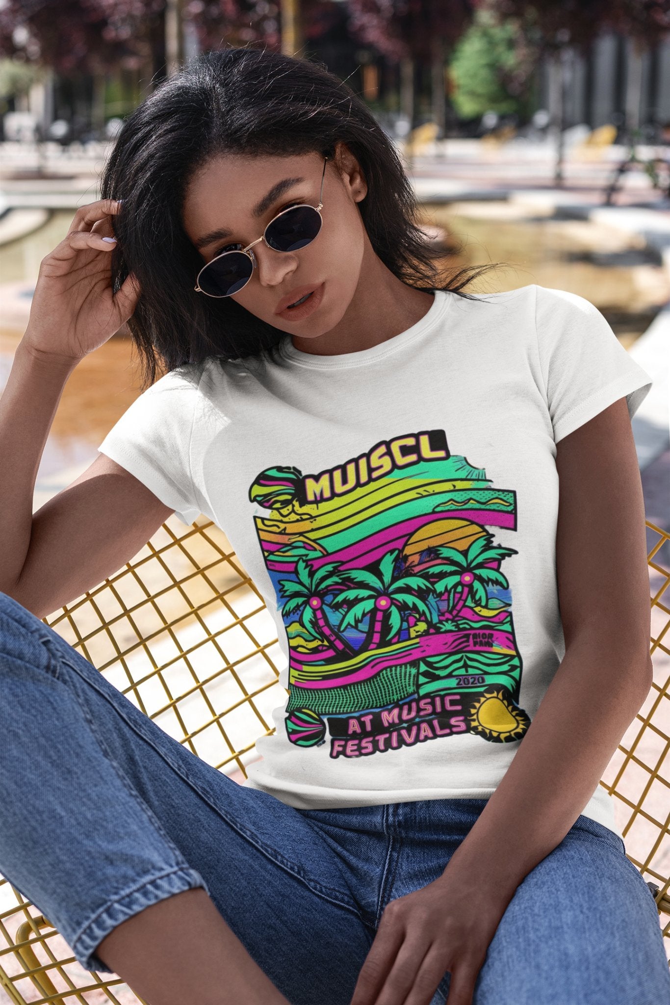 MUISCL At Music Festivals Women's Tee | Vibrant Festival Fashion - Threadster World