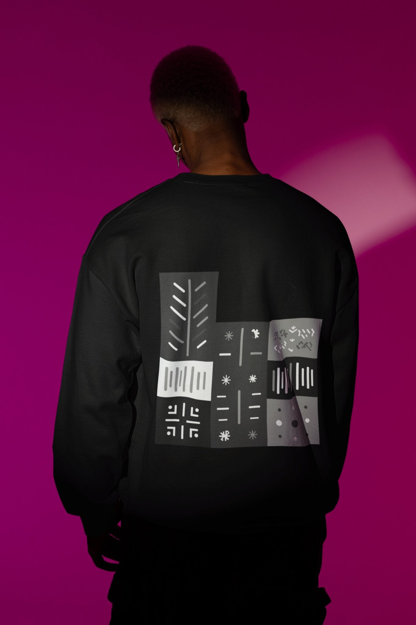 Urban Winter Vibes Men's Sweatshirt | Unique Geometric Minimal Snow Pattern Design - Threadster World