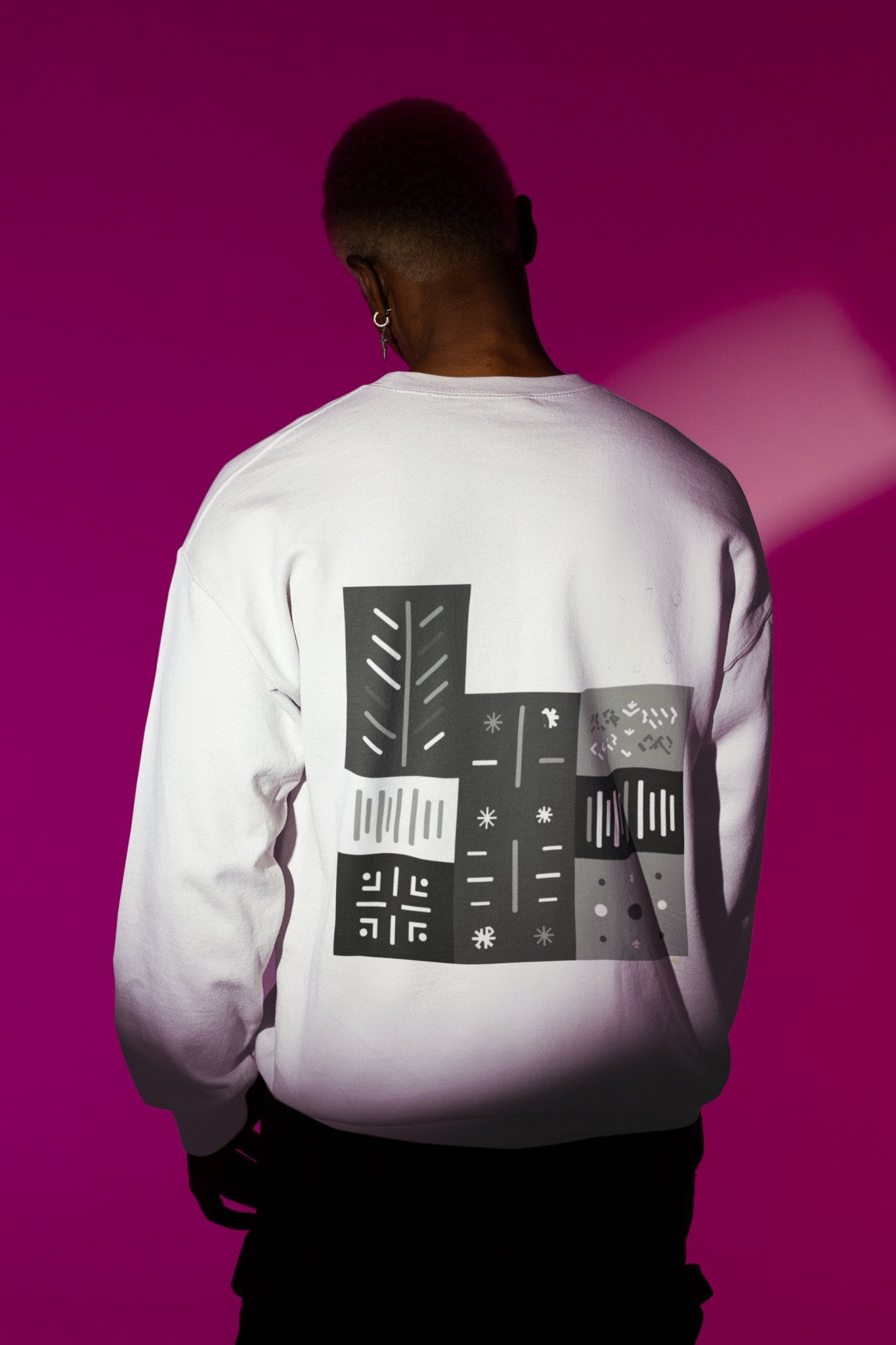 Urban Winter Vibes Men's Sweatshirt | Unique Geometric Minimal Snow Pattern Design - Threadster World