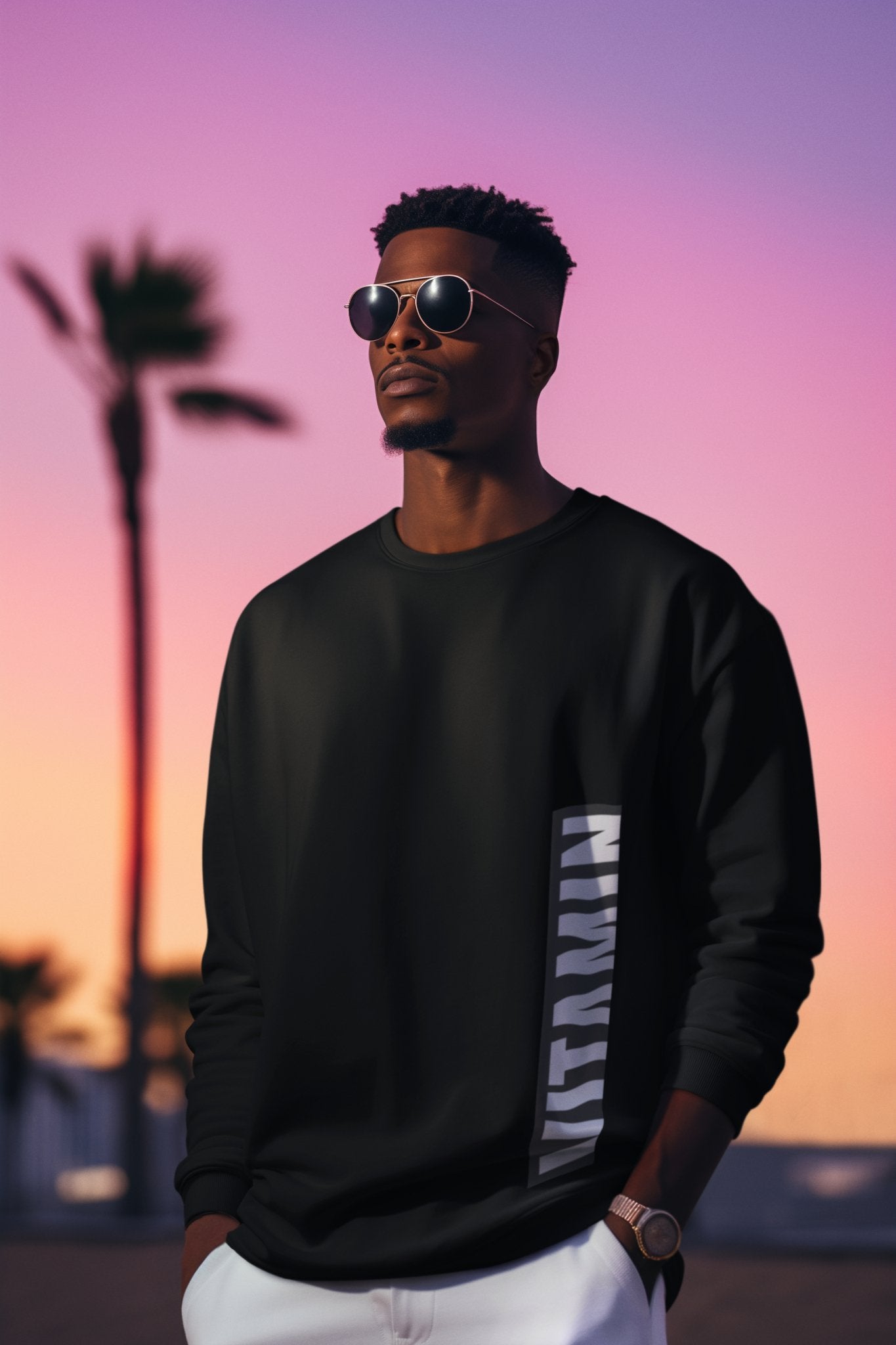 Vitamin Urban Sweatshirt | Unique Vertical Chopped Design - Threadster World