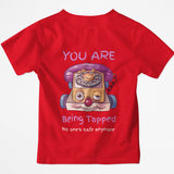 You Are Being Tapped Tee - Retro Telephone Graphic T-Shirt with a Tease - Threadster World