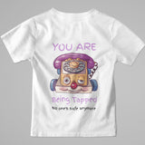 You Are Being Tapped Tee - Retro Telephone Graphic T-Shirt with a Tease - Threadster World